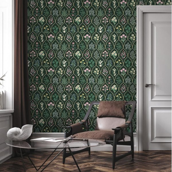 Dimoon 17.3''x78.7'' Peel and Stick Wallpaper Floral Contact Paper Vintage Wallpaper Green Pink Renter Friendly Waterproof Upgrade Embossed Self Adhesive Kitchen Bedroom Cabinet - Image 7