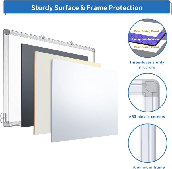 Magnetic Whiteboard Dry Erase, 48 x 36 inch Large White Board for Wall, Foldable Aluminum Frame Hanging Whiteboards for Home Classroom Office - Image 8