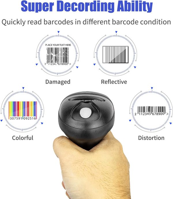 NetumScan USB 1D Barcode Scanner, Handheld Wired CCD Barcode Reader Supports Screen Scan UPC Bar Code Reader for Warehouse, Library, Supermarket - Image 6
