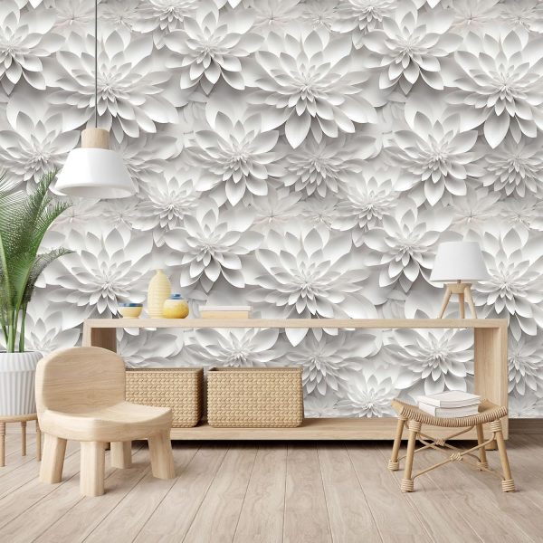 Peel and Stick Floral Contact Paper Imitation Flat Lotus Flower Wallpaper Removable Renter Friendly Wallpaper for Bedroom Living Room Backsplash 17.7in x 6.6ft - Image 6