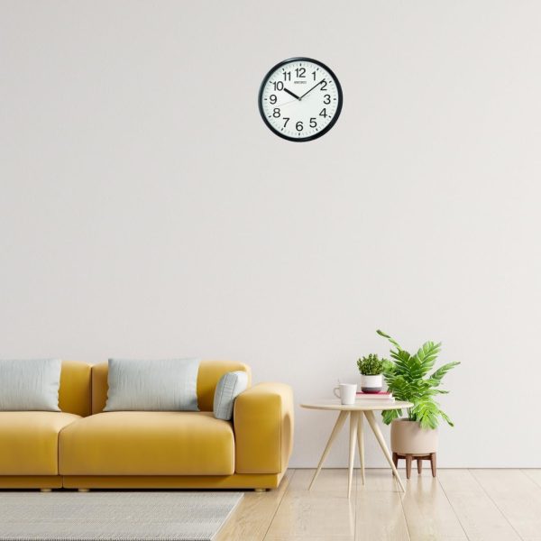 Seiko Non Ticking Home, Office Wall Clock, 12 Inches, Black - Image 6